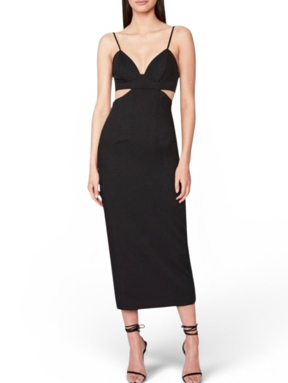 BARDOT Sexy Black Cut Out High Slit Midi Dress - XS
